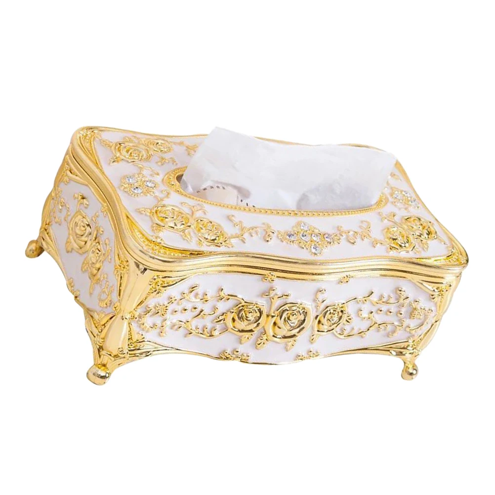 

Acrylic Desktop Box Golden Stylish Home Decor Napkin Holder Living Room Bedroom Office Decoration Gift Creative Tissue