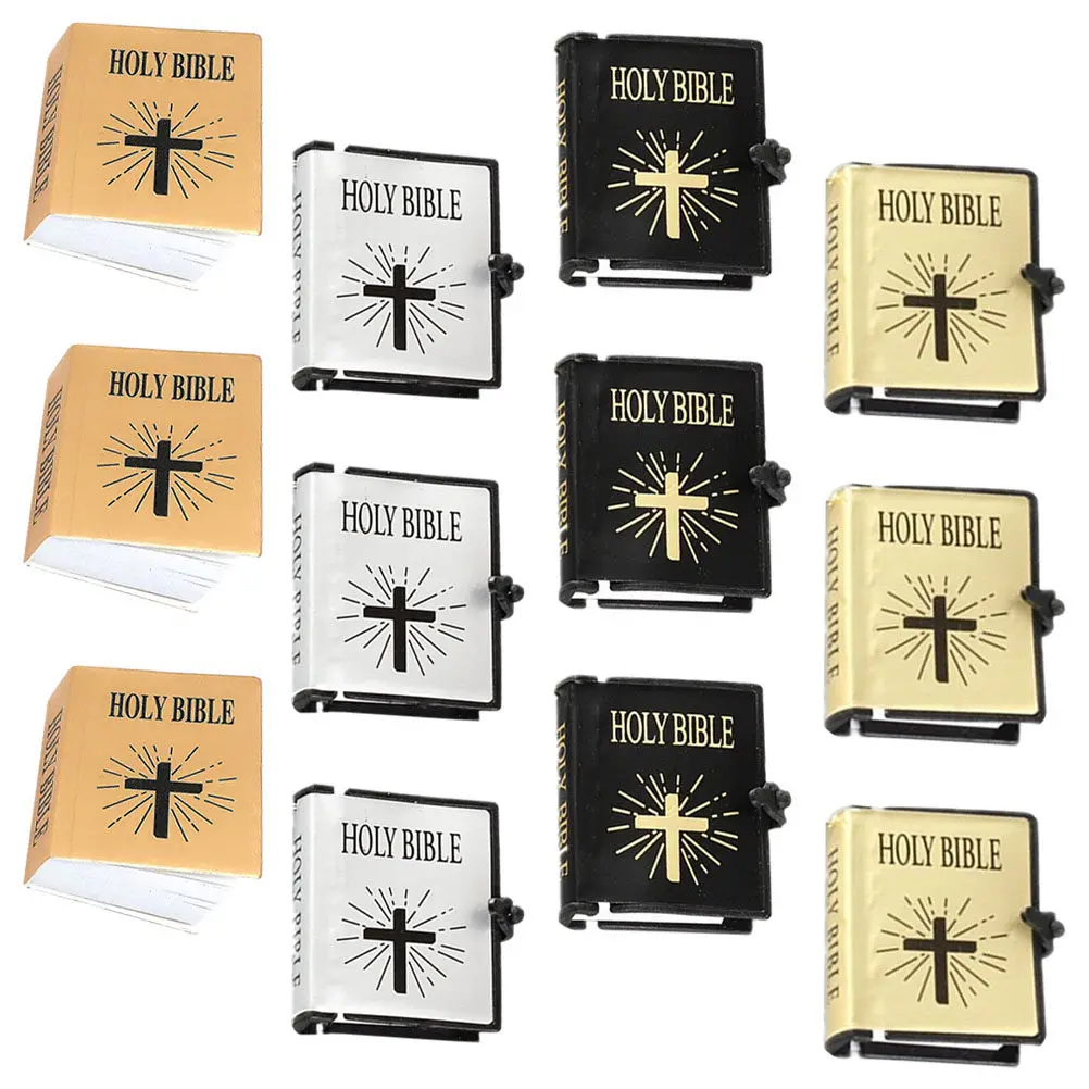 

12 миниатюрных украшений в виде библейских книг, мини-книги-орнаменты, аксессуары для мини-домиков, реквизит для фотосъемки, декор для микроландшафтов