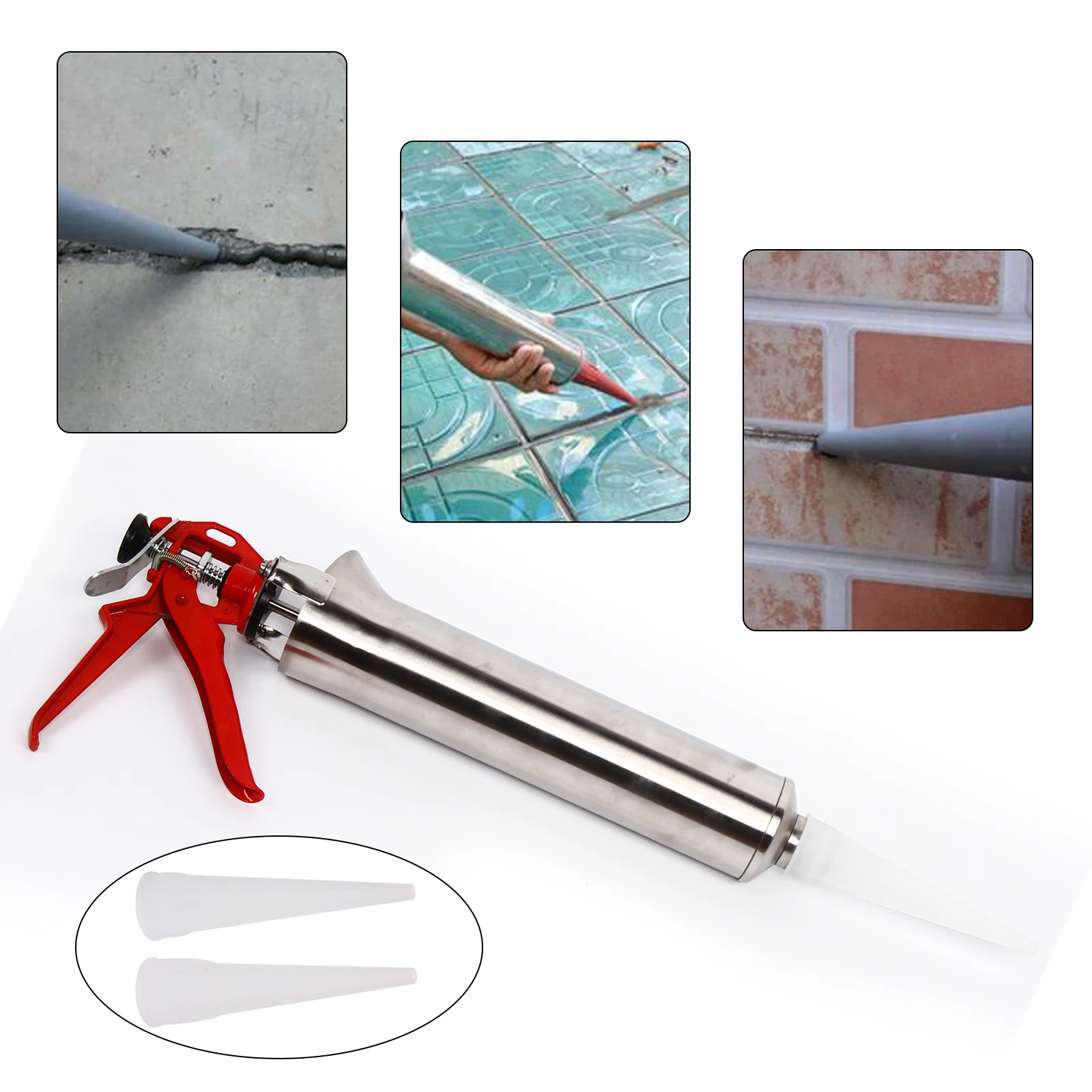 

Stainless Steel Pointing Grouting Gun Sprayer Applicator Cement Brick