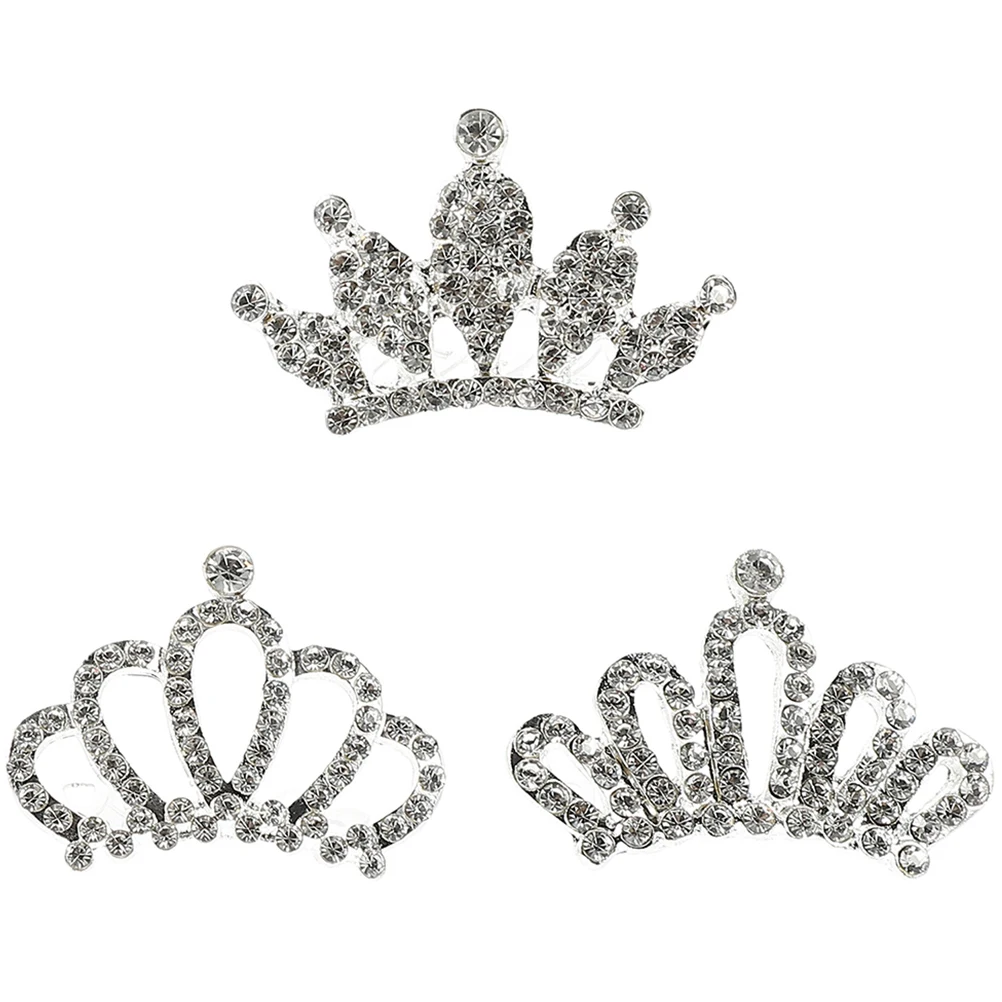 

3Pcs Small Tiaras for Little Girls Rhinestone Crown Hair Comb Accessories Kids Headpiece Birthday Party Wedding Stage Decoration
