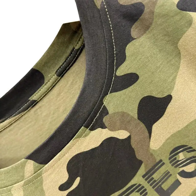 Camo bedruckte Mesh Rüschen grünes T-Shirt Kleid lose Tarnung Gaze plissiert gespleißt T-Shirts Kleid mehr schicht ige Pullover Tops