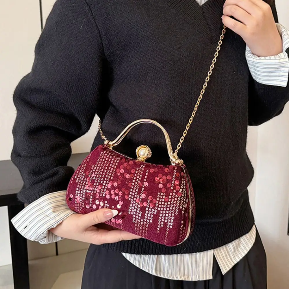 

Casual Shiny Evening Banquet Bag Chain Clutch Bag Sequin Bling Shoulder Bag Handbag Small Purse Tassel Crossbody Bag Wedding