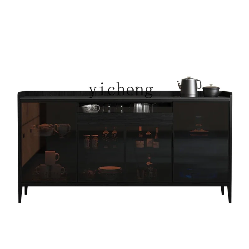 

ZZ minimalist rock slab dining side cabinet solid wood integrated wall disinfection cabinet intelligent tea and wine cabinet