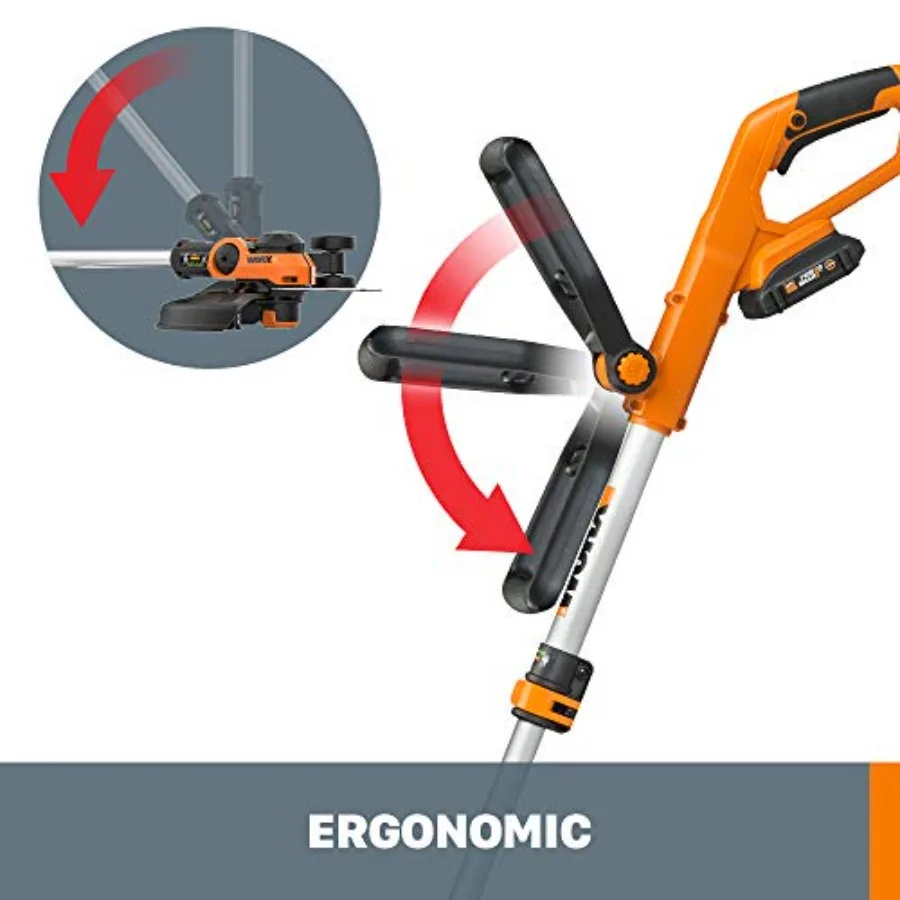 Taille-bordures sans fil 20V 2 en 1 tondeuse et coupe-bordure WG162 chargeur de batterie inclus
