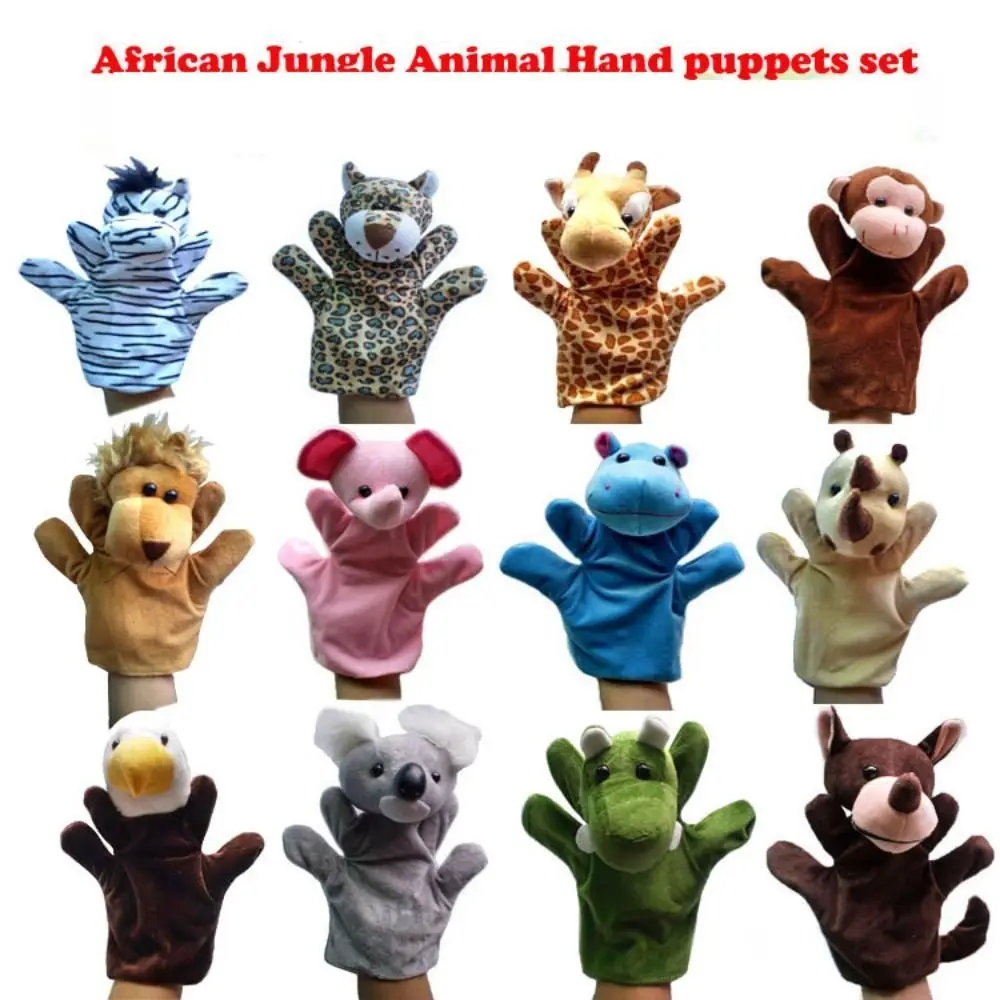 24 Arten Handpuppen für Tier Cartoon Tier Stoff entzückende Handpuppen Stofftier interaktive Tiere Hand Finger puppe