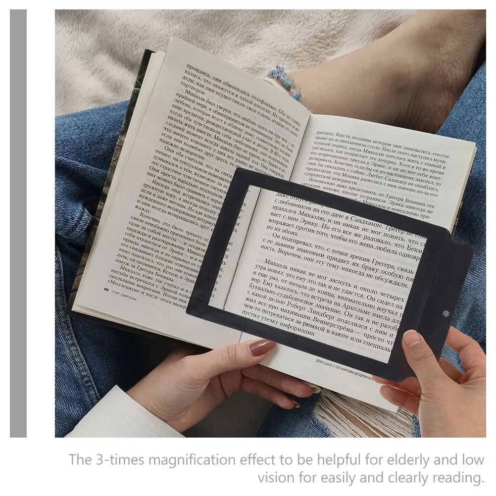 

3pcs Page Magnifier For Reading Full Book Magnifier Low Vision Reading Tool Senior Citizens Lightweight Portable Book Handheld