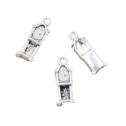 10pcs Charms Grandfather Clock Antique 20x8mm Antique Making Pendant fit,Vintage Tibetan Silver color,DIY Handmade Jewelry