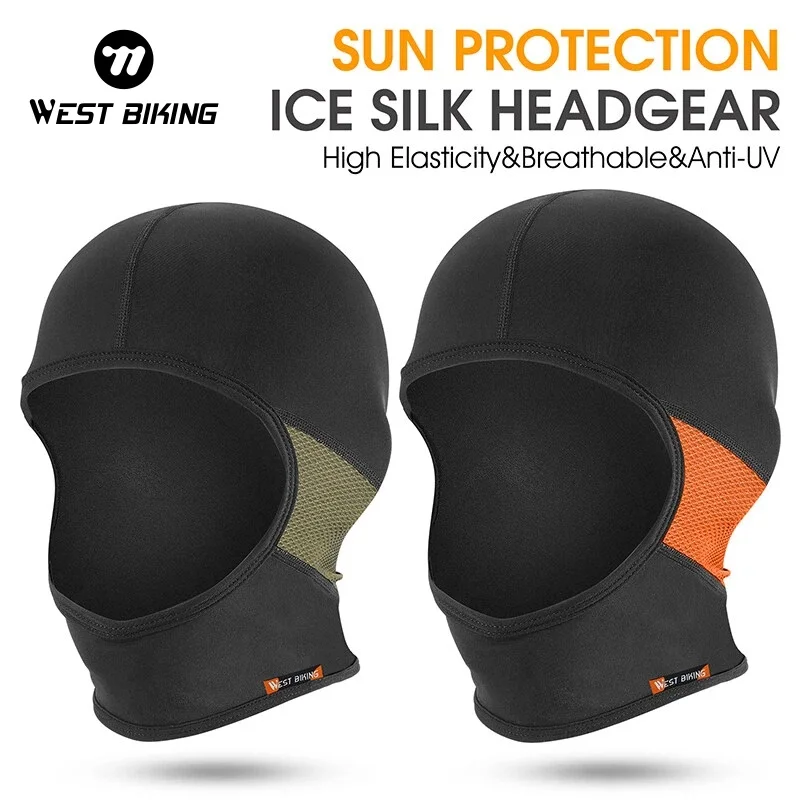 

Велосипедная балаклава WEST BIKING Ice Silk UPF 50+ с защитой от УФ-излучения UV400, дышащая, влагоотводящая, летняя маска для лица