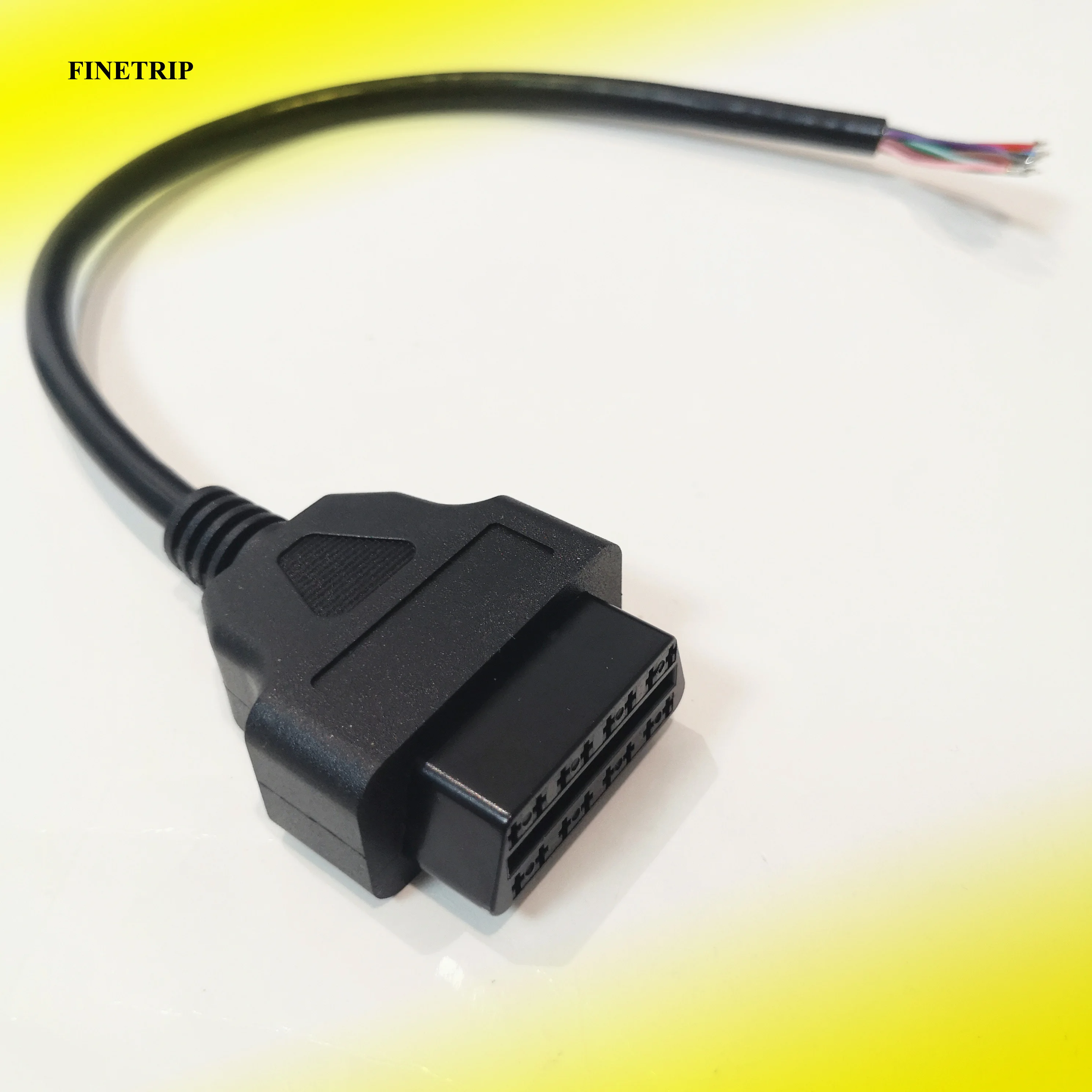 Wholesale 50pcs Universal Car Diagnosis Plug 16pin 16 PIN Contacts OBDII OBD2 female Connector Open Ends Cable DHL Free