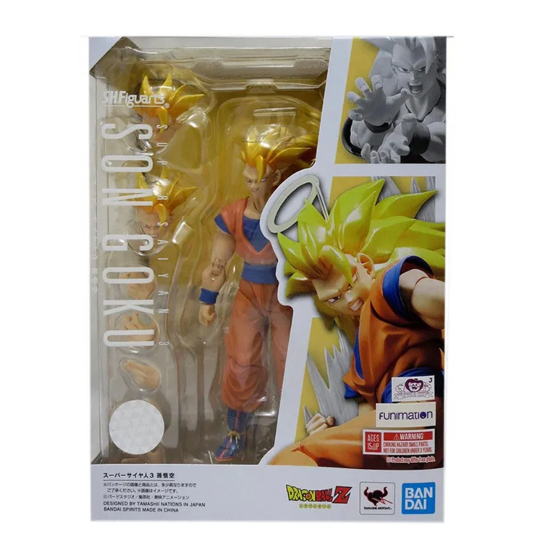 Bandai Dragon Ball figurine SHF Son Goku Saiyan 3 2.0 haute poseabilité objets de collection figurines d'anime jouets pour garçons cadeau