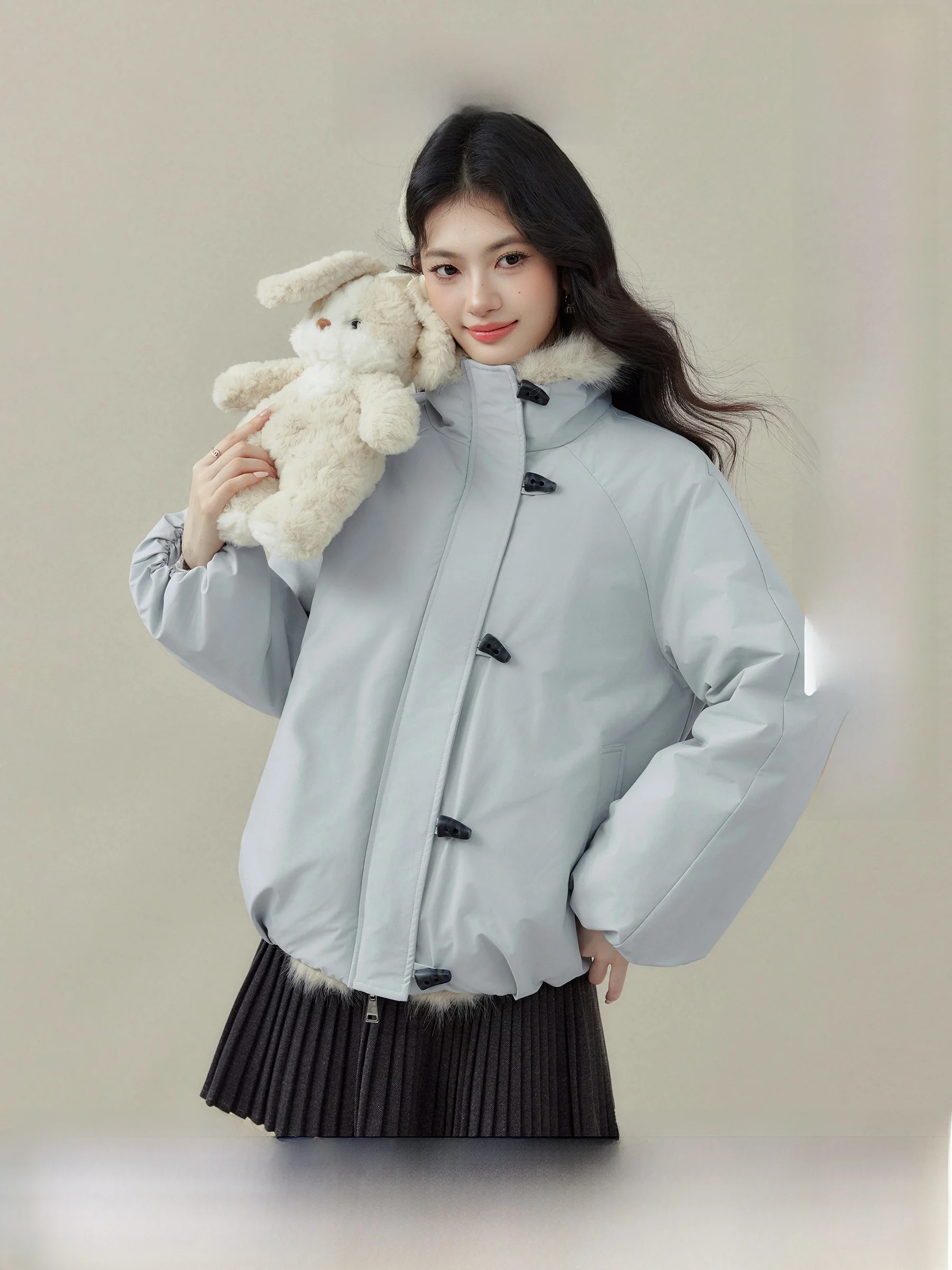 

Новая женская зимняя повседневная удлиненная куртка-пуховик Blue Thiened Fce на пуговицах, теплая, стильная, новинка