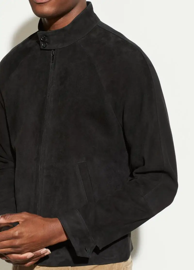 

Мужская куртка из натуральной кожи с коротким рукавом, на молнии, в деловом повседневном американском стиле, из козьей кожи, с отложным воротником