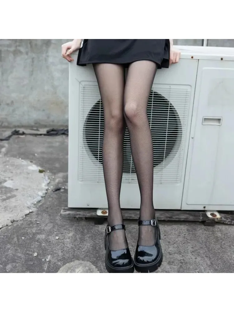 Damen-Strumpfhose Frühling/Herbst Dünne Schwarze Weiße Einfarbige Strümpfe für Frauen
