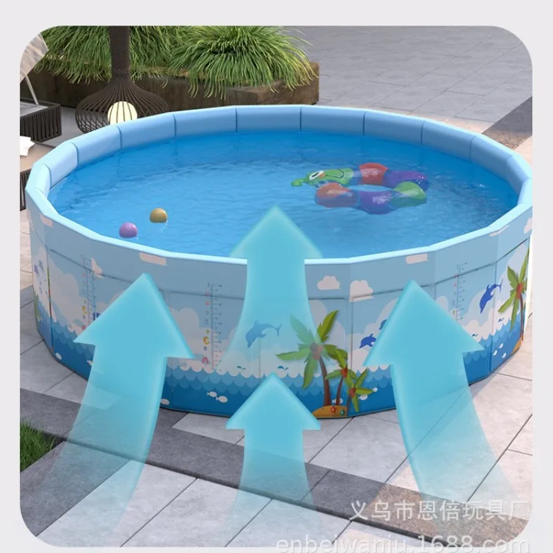 Large Swimming Pool Family Children Foldable Baby Non-inflatable Pool Family Outdoor Round Paddling Pool