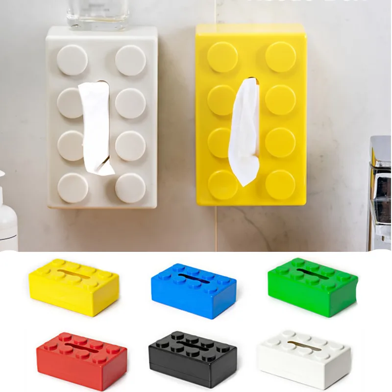 tissue box Creative Cartoon Building Block Tissue Box with High Aesthetic Value for Household Napkins Paper Drawer Storage Box