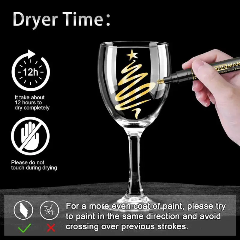 2.8mm Electroplating Paint Markers Mirror Effect Waterproof Paintbrush Metal Marker For Graffiti Stationery Art Supplies