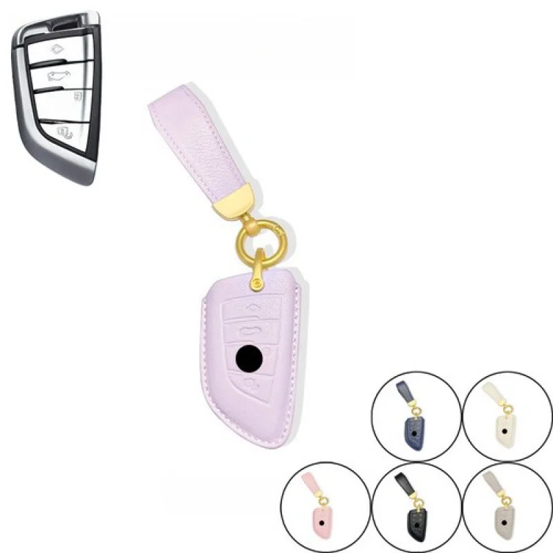 

A+ Genuine Leather Car Key Case Cover For BMW 2 3 5 6 7 M5 X1 X2 X3 X4 X5 X5M X6 X6