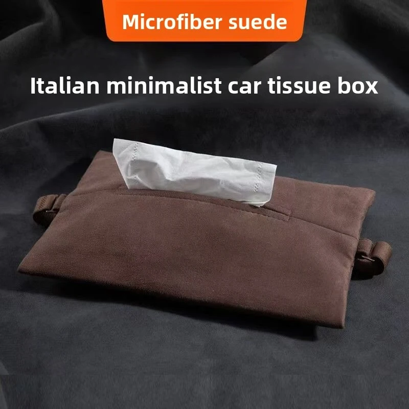 Car Sun Visor Hanging Suede Tissue Box Creative Auto Paper Towel Holder Car Interior Decor Accessories