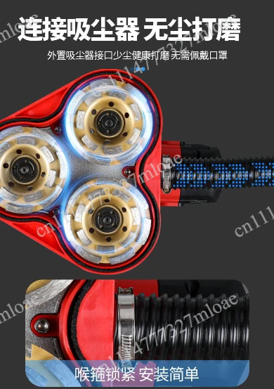 Cement floor grinder Concrete artifact Handheld three-head dust-free grinder Coarse planer Small ground grinder