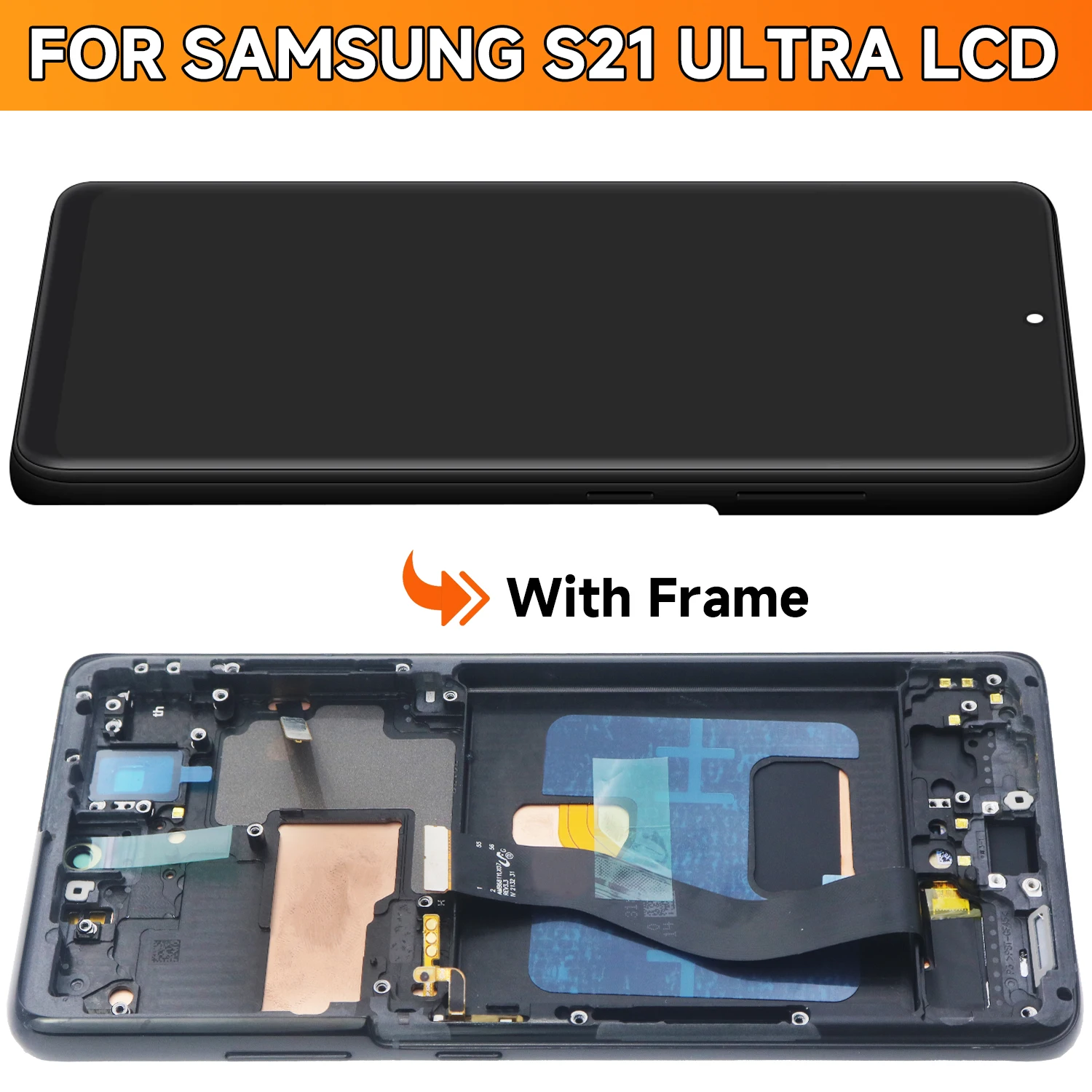 6.8\'\' Super AMOLED For Samsung Galaxy S21 Ultra 5G Lcd Display Digital Touch Screen For G998F G998B Display With Frame