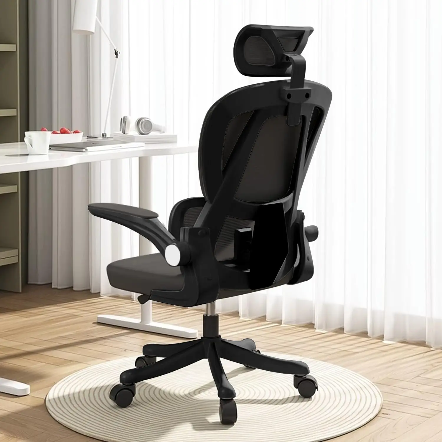 Office Chair with Lumbar Support High Back Desk Chair Adjustable Headrest 3D Armrest and Lumbar Support