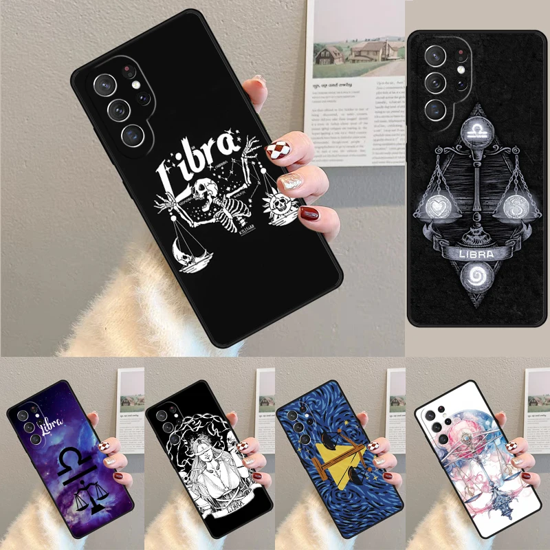 Cover For Samsung Galaxy S24 Ultra S21 S22 S8 S9 S10E Note 10 20 Plus FE S23 Zodiac Libra Balance Phone case Coque