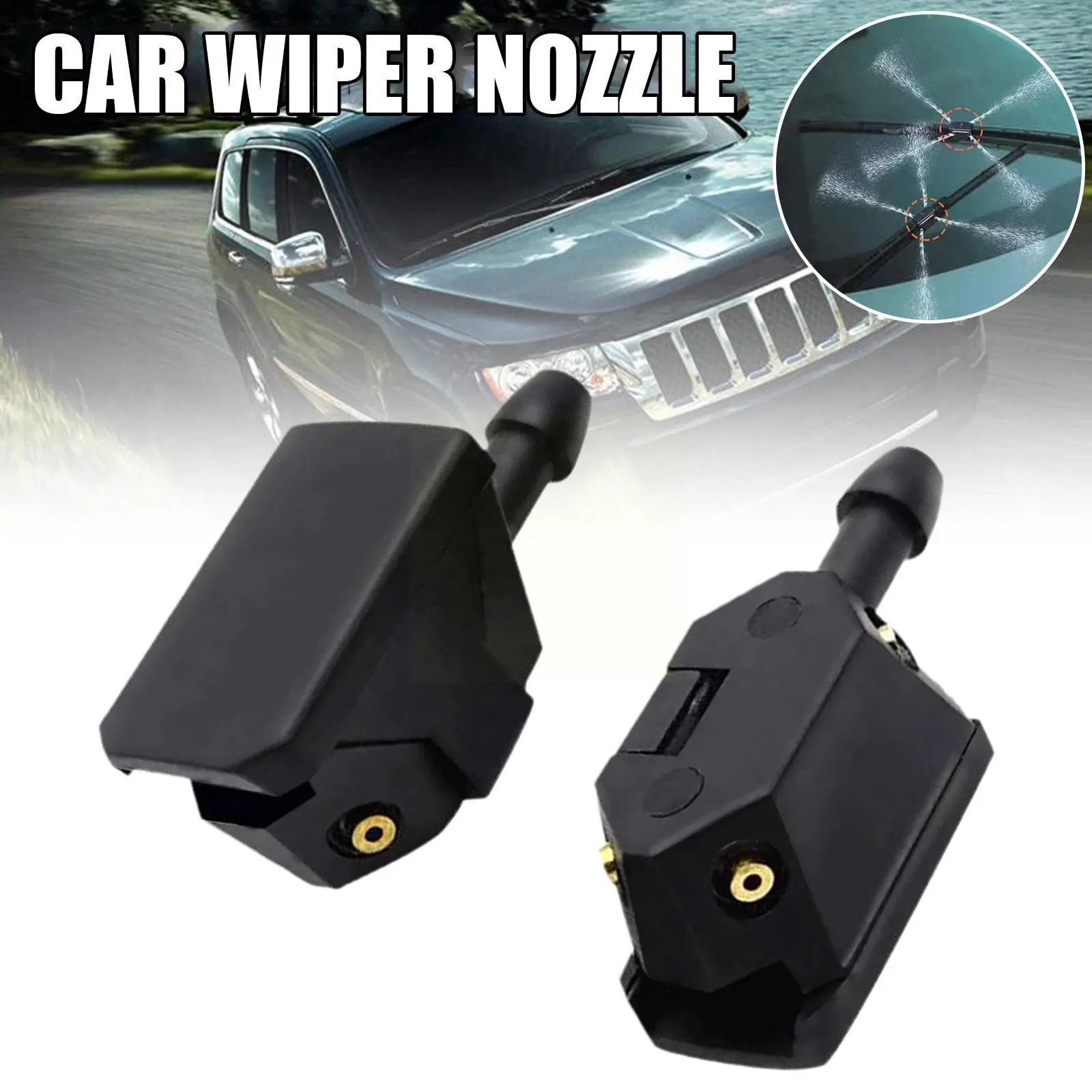 2pcs Universal Car Windscreen Universal Washer Wiper Water Mounted Nozzles Spray Nozzle Jet New D1h1