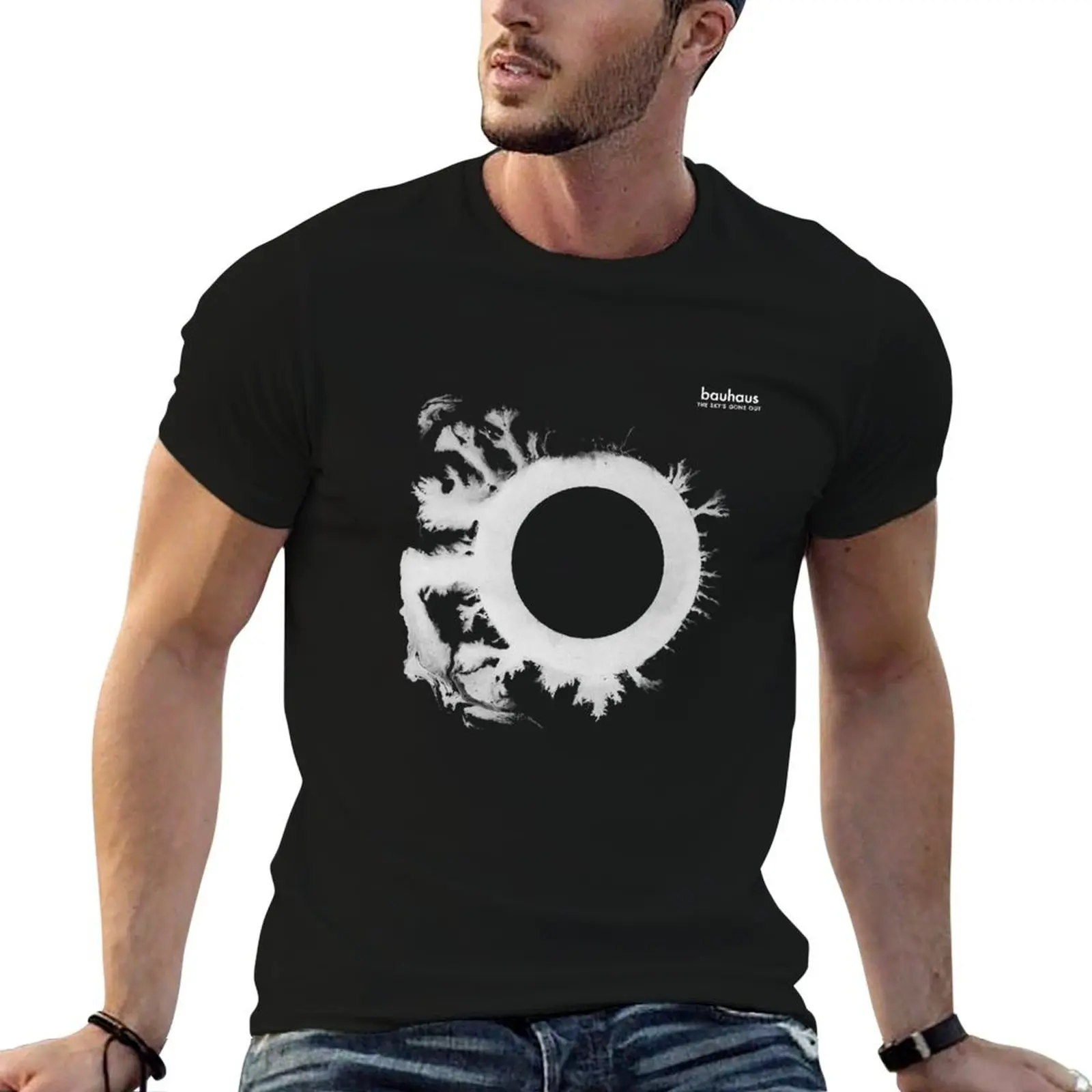 Bauhaus the sky's gone out post punk 80s retro black and white artwork T-Shirt Plus Size All Match Tee Shirt