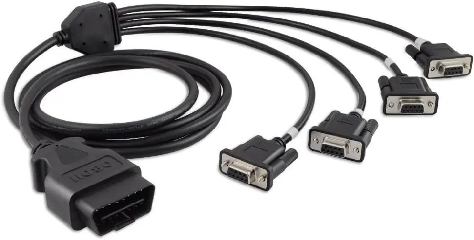 

Кабель OBD2 к DB9, 6,9 фута, 16-контактный адаптер, 4 гнезда, последовательный удлинитель RS232