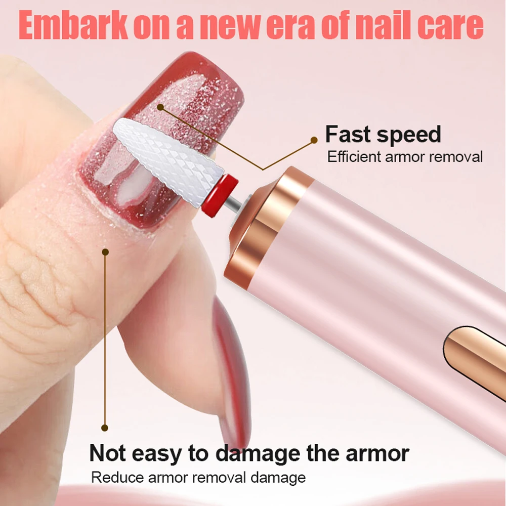 Electric Nail Drills with UV Nail Lamp 9 Speeds Adjustable Portable Mini Manicure Drill for Manicure Pedicure Nail Gel Remover