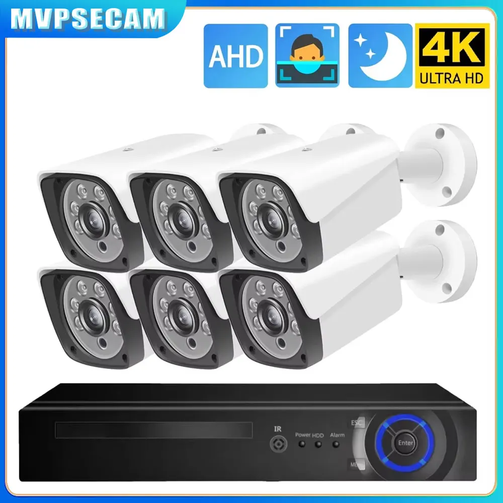 

HD 4K 8MP AHD Camera System Set IR Night Vision H.265 Human Detection CCTV 8CH 6 In 1AHD DVR Video Surveillance Xmeye System