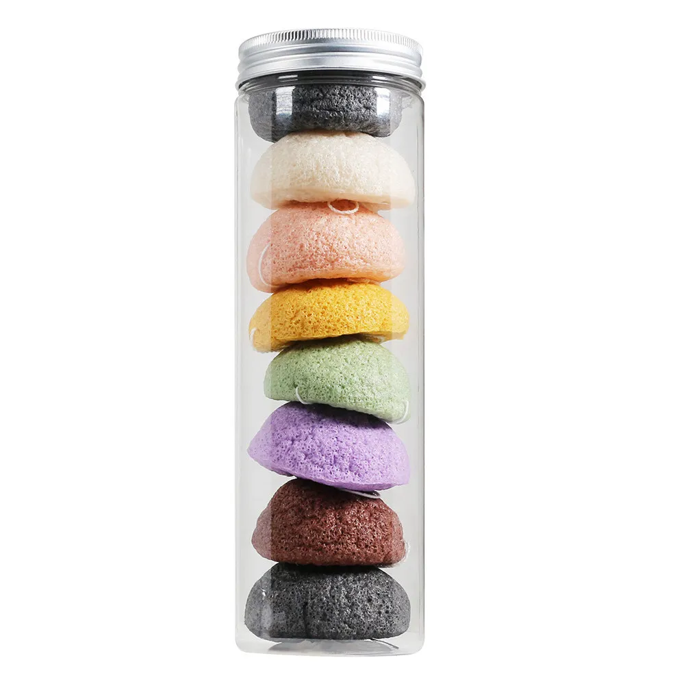 8Pcs Face Cleansing Puff Natural Konjac Facial Sponges Soft Exfoliating Skincare Sponge Remove Makeup Blackheads for Smooth