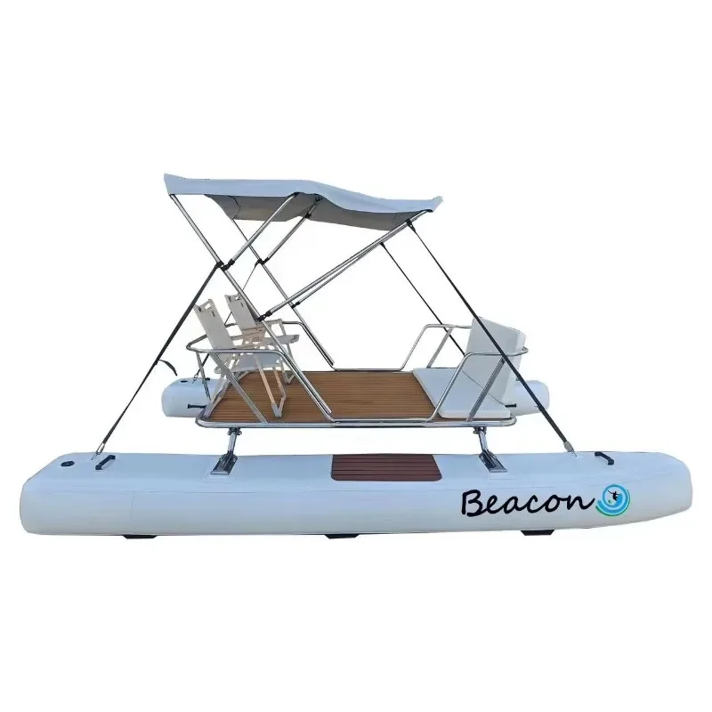 Water sightseeing boat Inflatable Catamaran PVC inflatable boat light boat