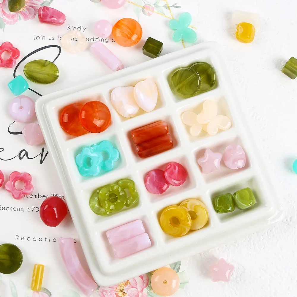 

20g/bag Acrylic Mixed Melad Series Beads Loose Spacer Beads For Jewelry Making DIY Bracelet Necklace Accessories