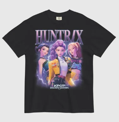2025 Nuovo Hunter Girl K-pop T-shirt Kpop Devil Hunter T-shirt Retro Abbigliamento in cotone T-shirt di alta qualità T-shirt oversize unisex