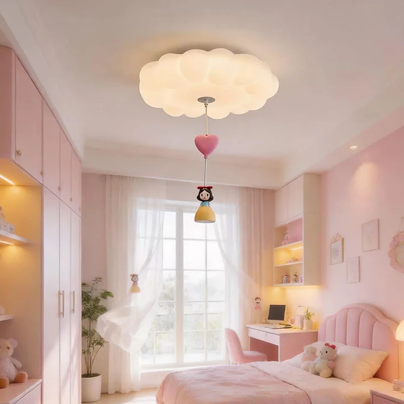 Cream Style Children's Room Cloud Ceiling Lights Cute Princess Light LED Baby Room Princess Room Boy Girl Bedroom Ceiling Lamps
