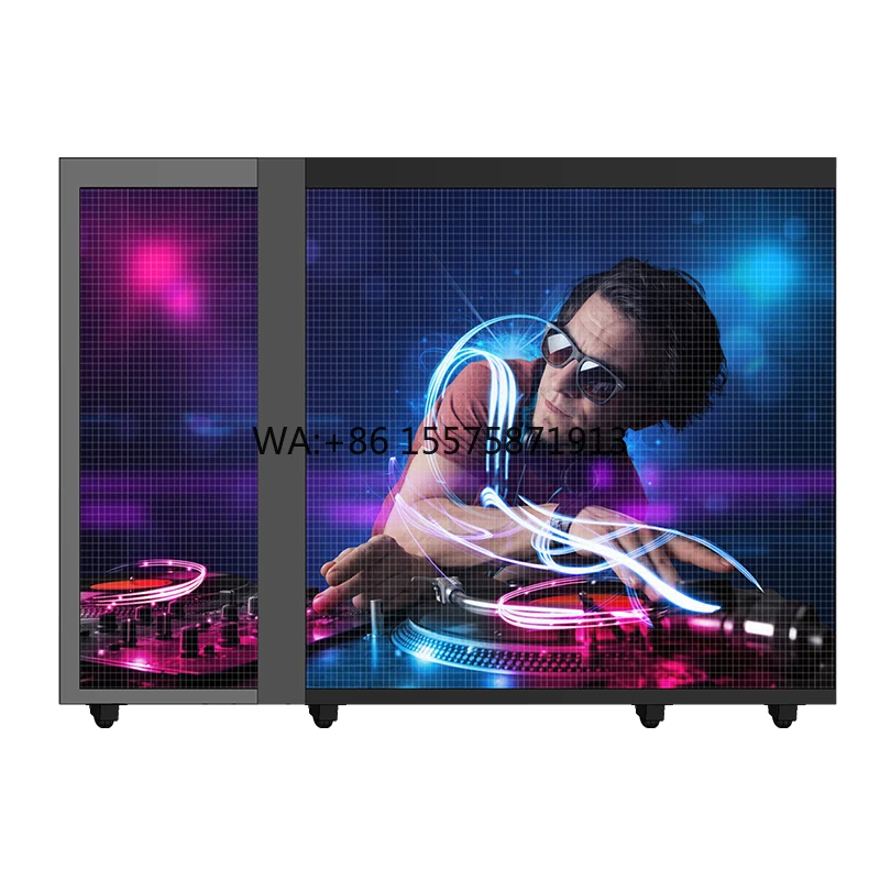Dj Station Facade Desk Stand Table Portable Booth Led Video Wall Display Screen Dj Booth