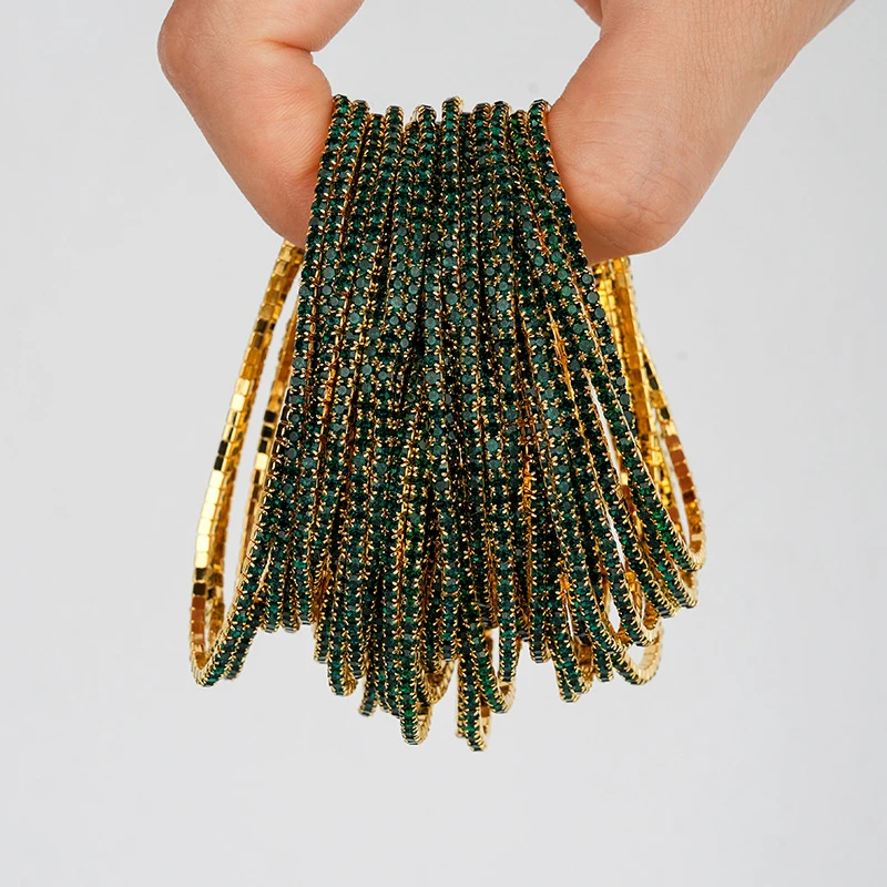 5 Stück modische elastische Armbänder mit Kristall-Strass für Damen, dehnbare, stapelbare Armbänder, klassisches Armband, täglicher Damenschmuck – Detail 6