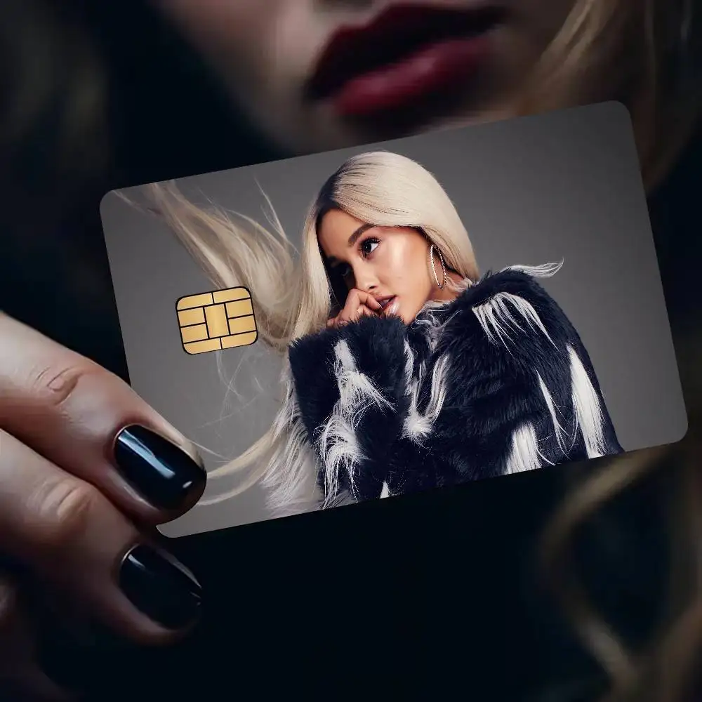 Pop Singer A-Ariana G-Grande Game Anime Sticker Film Skin Cover Case for Small Large No Chip Debit Credit Card Front Side