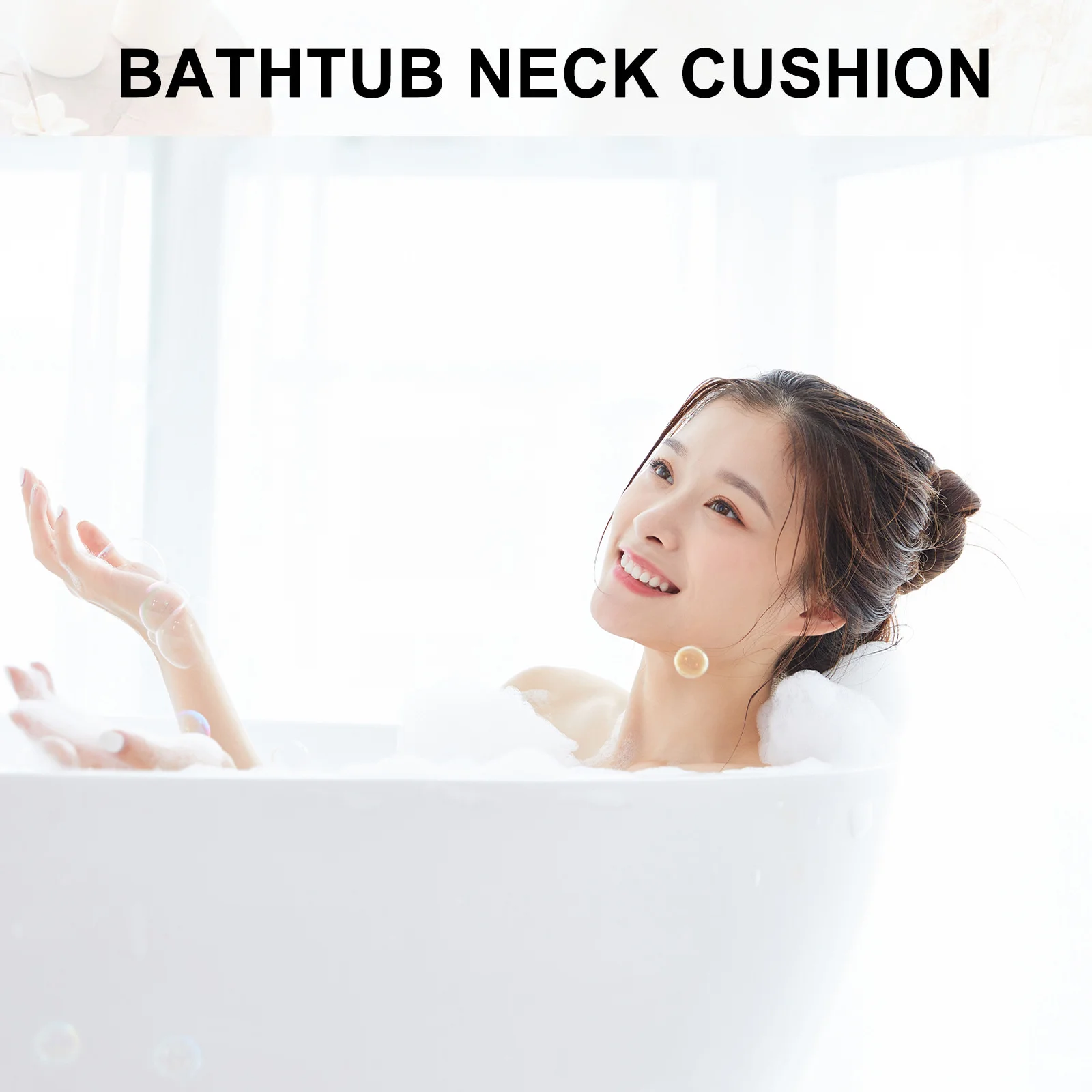 

1pc Bathtub Pillow White Pu Bathing Pillow Durable Tub Head Support For Home Hotel Spa Bathroom Accessory Neck Cushion