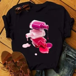 2024 donne smalto colorato divertente moda cotone T-Shirt estate vestiti semplici magliette grafiche Anime camicia famiglia