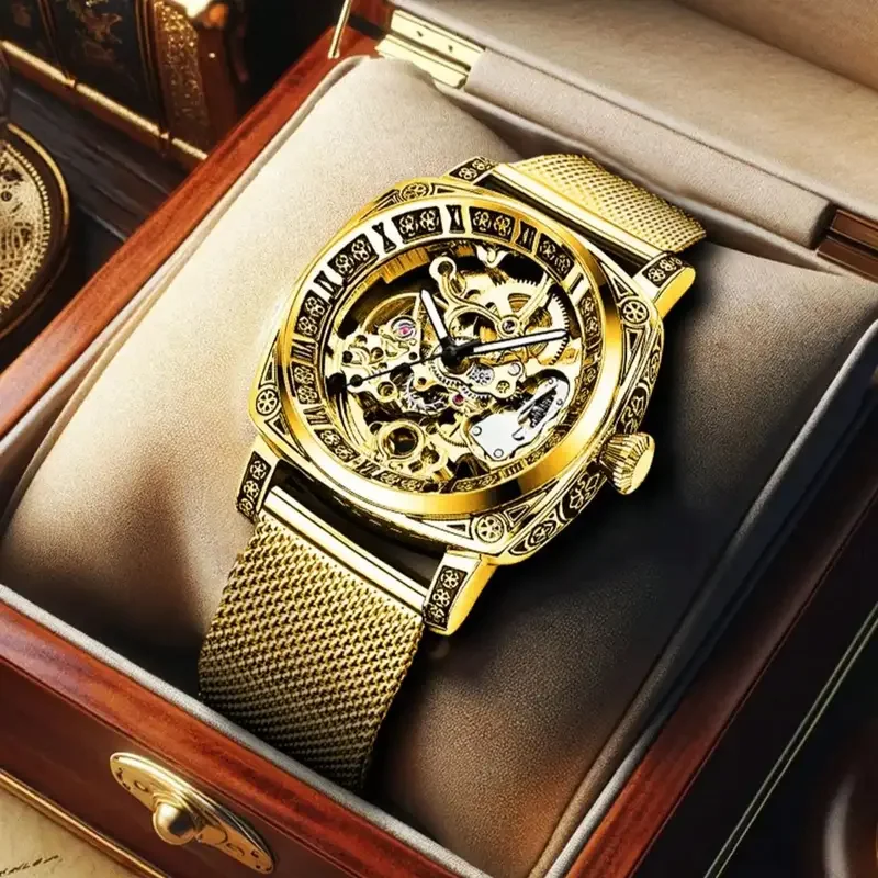 The new model is a fashionable, high-end, atmospheric, trendy, handsome, retro, simple, and luminous men's mechanical watch