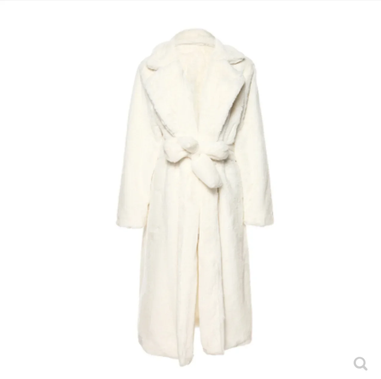 Belt Model Retro High Street Furry Big Jacket Thin Long Versatile Age-reducing Woolen Jacket Bathrobe Model 2024. Imitate