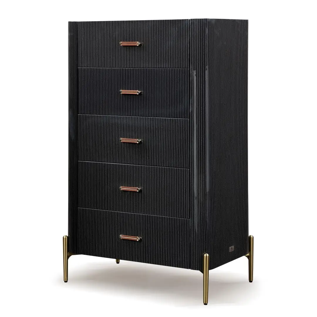 *High Quality Most Popular Tall Dressers 5 Drawers Bedroom Furniture Wooden Customize Storage Dresser