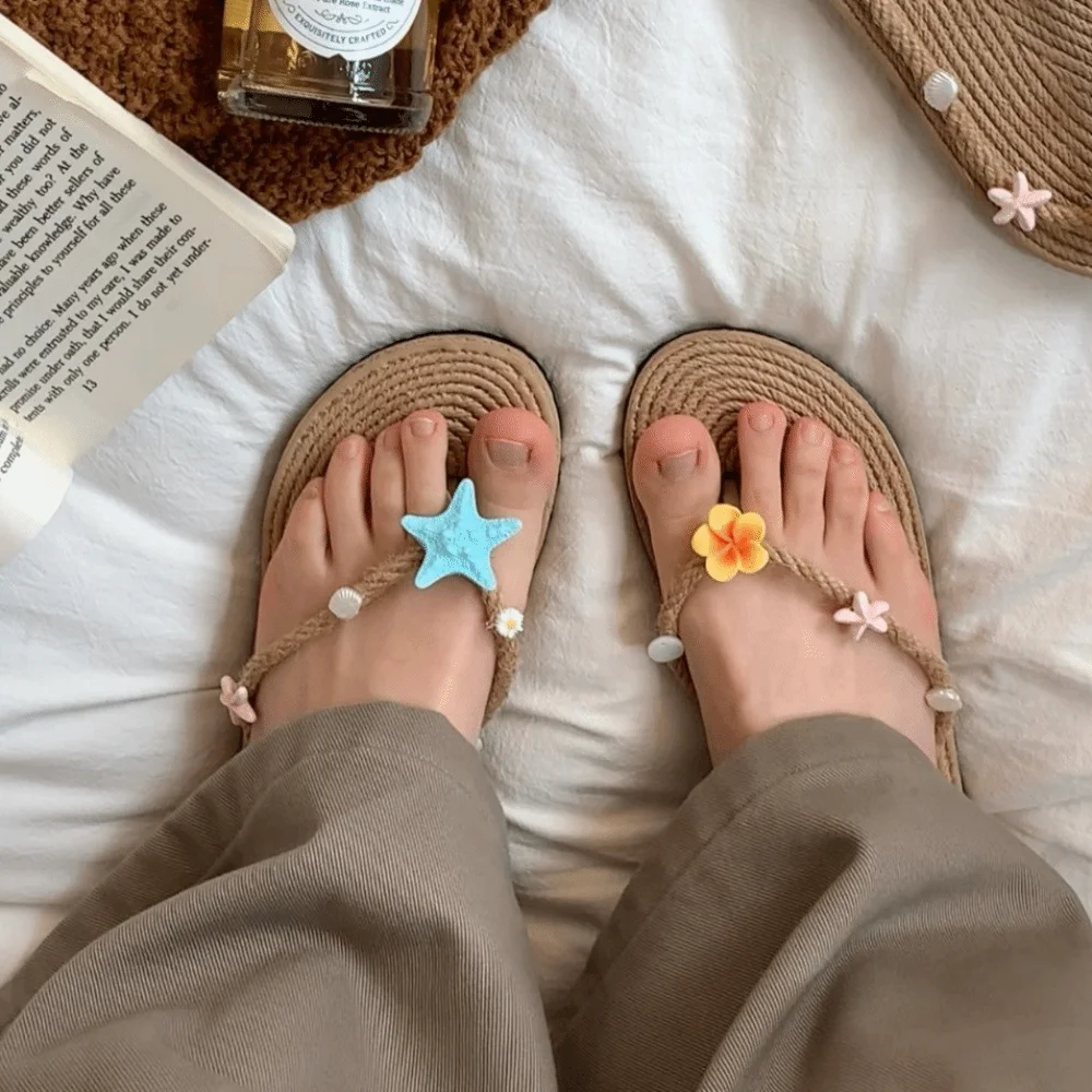 EVA Starfish Flip Flops Women Starfish Flower Beach Vacation Y2k Starfish Slippers Indoor Outdoor Casual Flip Flop Sandals view 5