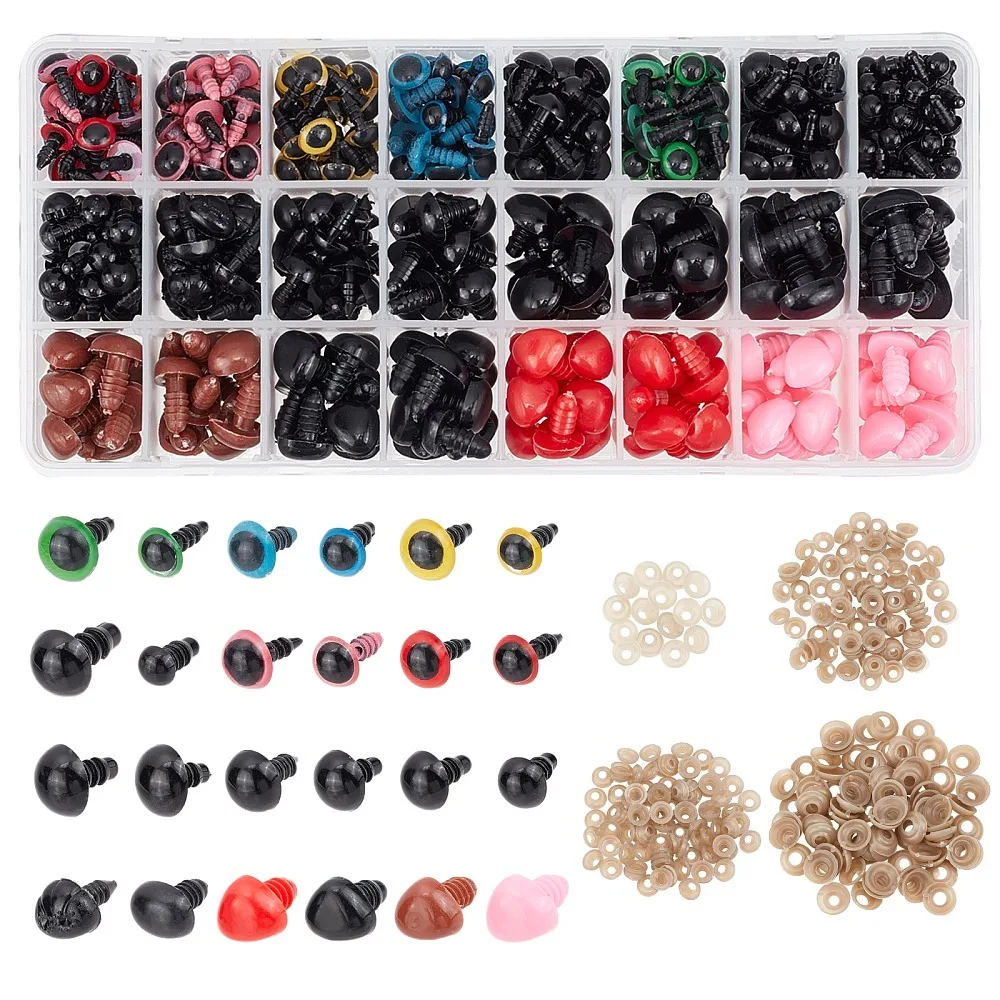 

1box Craft Plastic Noses for Accessories Mixed color 11x14mm Pin: 6mm 474pcs/box
