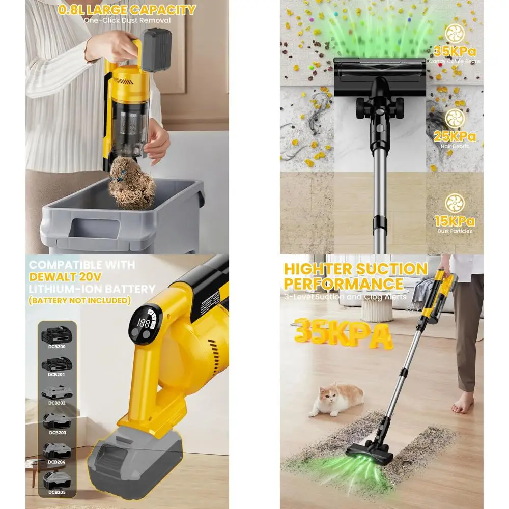 

20V 7-in-1 Lightweight Cordless Stick Vacuum with HEPA Filter, 350W Brushless Motor, 35KPA Suction, 3 Modes, Ideal for Home and