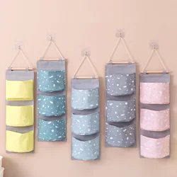 4 Style 3-Pocket Oxford Cloth Wardrobe Storage Hanging Bag Wall Door Hanging Sundries Storage Bags Pouch Organizer 2024 New