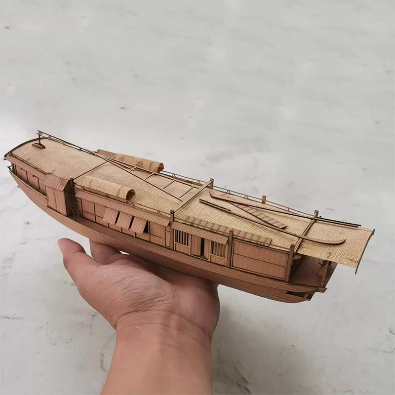 Modeling KitShip Model 1/100 Bianhe Passenger Boat Paper Model Kit Laser Cut Paper Model Kit