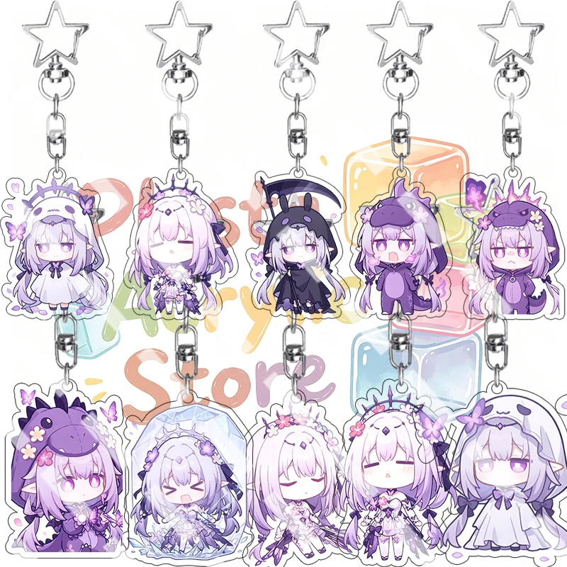 Anime Q Version Castorice Character Acrylic Keychain Cartoon Peripheral Pendant Accessories Decoration Friends Gifts Bag Charms